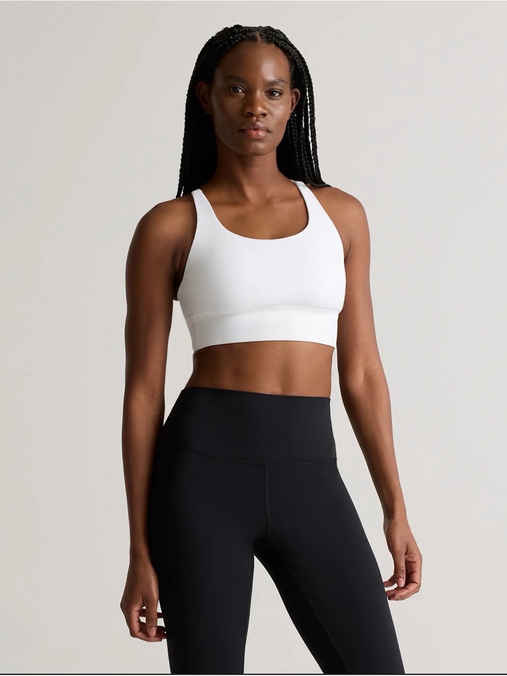 NWT Quince White Scoop Neck Sports Bra